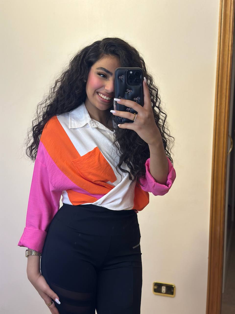 Oversized Geometric Color-Block Summer Shirt