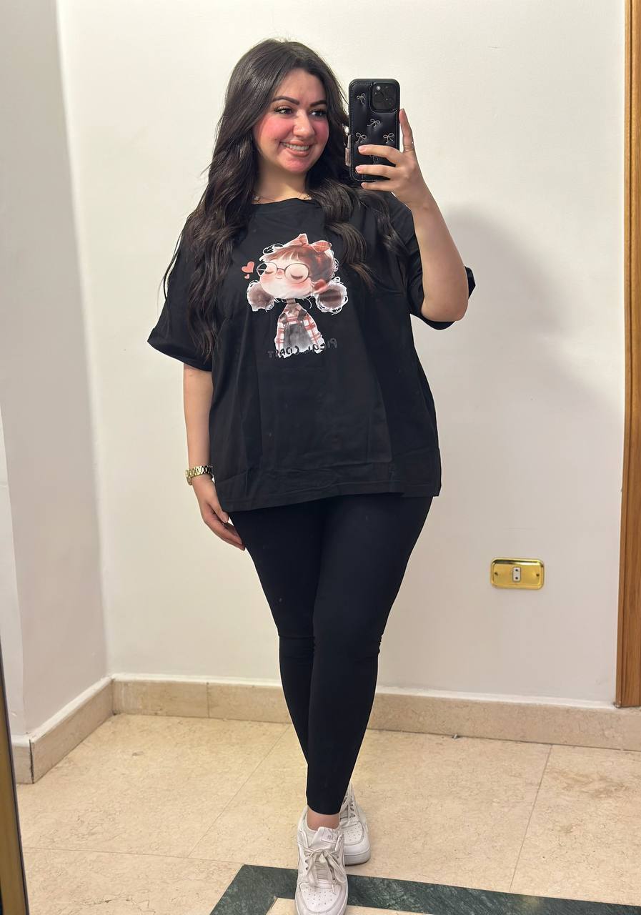 Trendy Oversized T-Shirt with Cute Graphic Illustration