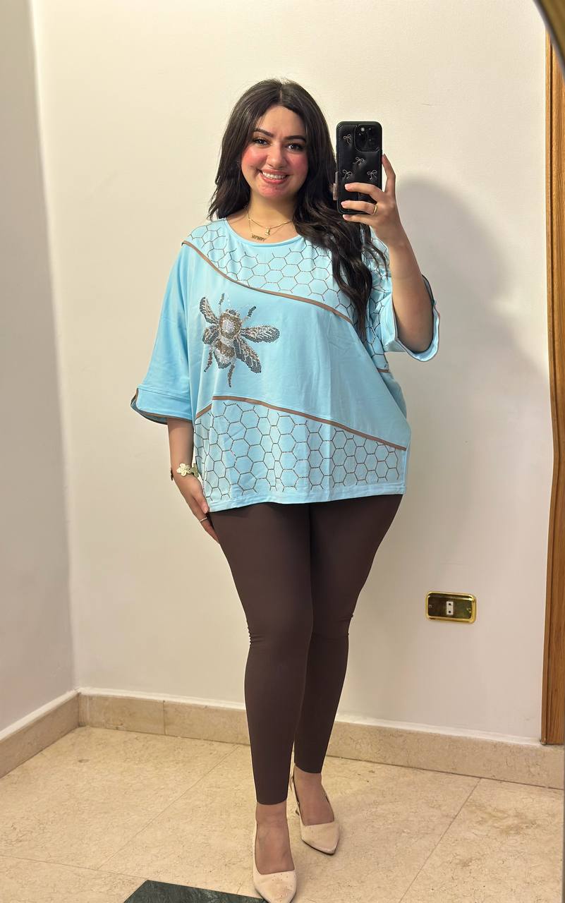 Oversized Geometric Bee Blouse