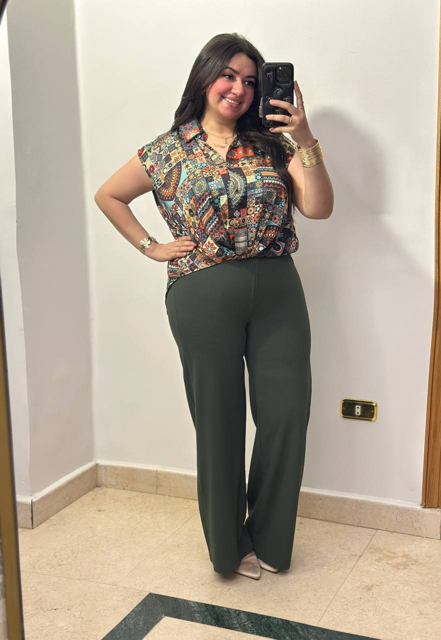 High-Waisted Olive Tailored Trousers